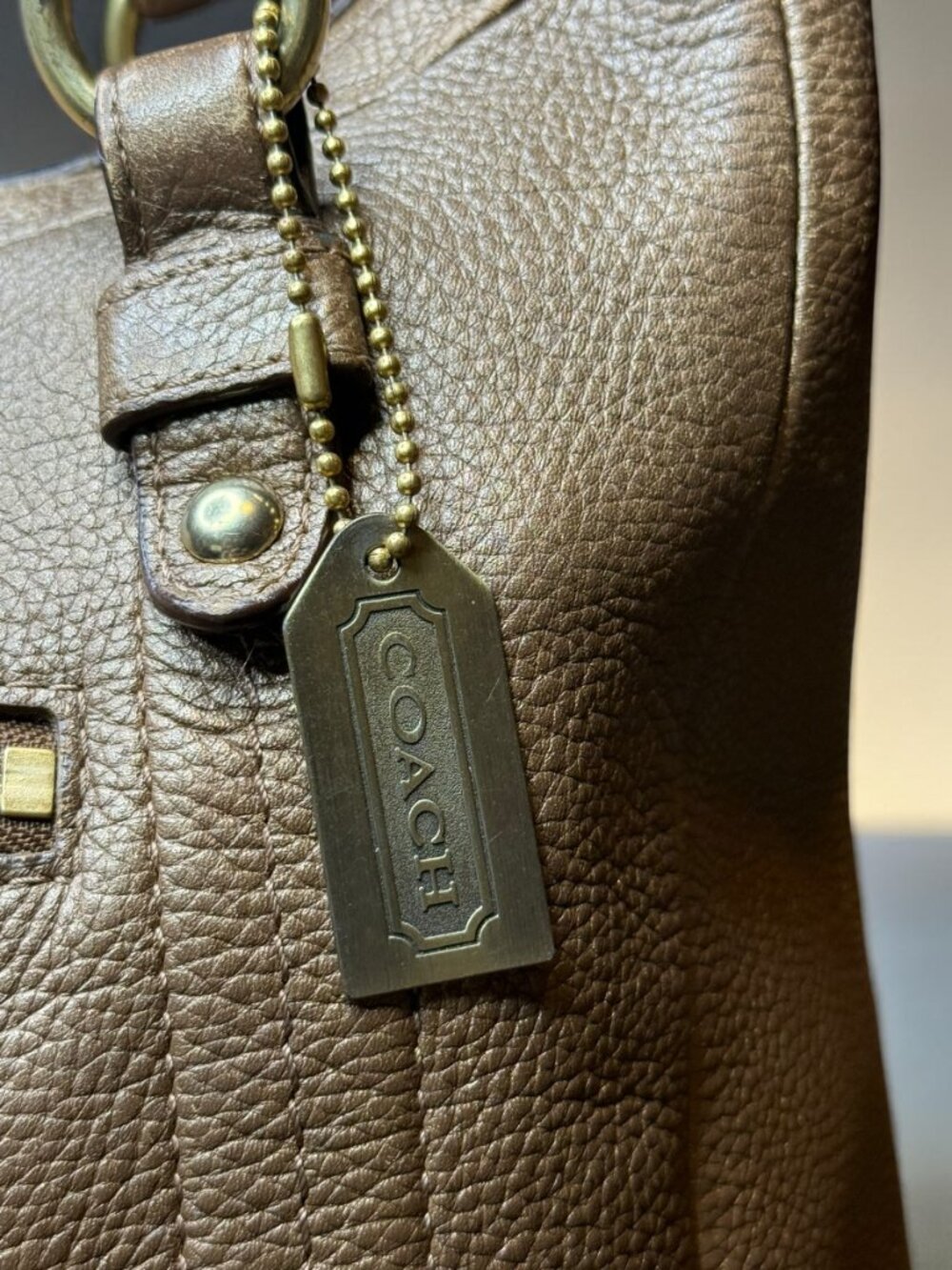 Coach Alexandra Convertible Tote – Metallic Bronze Pebble Leather (2011) - Picture 4 of 15